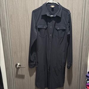 Duluth Trading Company: Women’s Large Black Long Sleeve Button-Up Dress